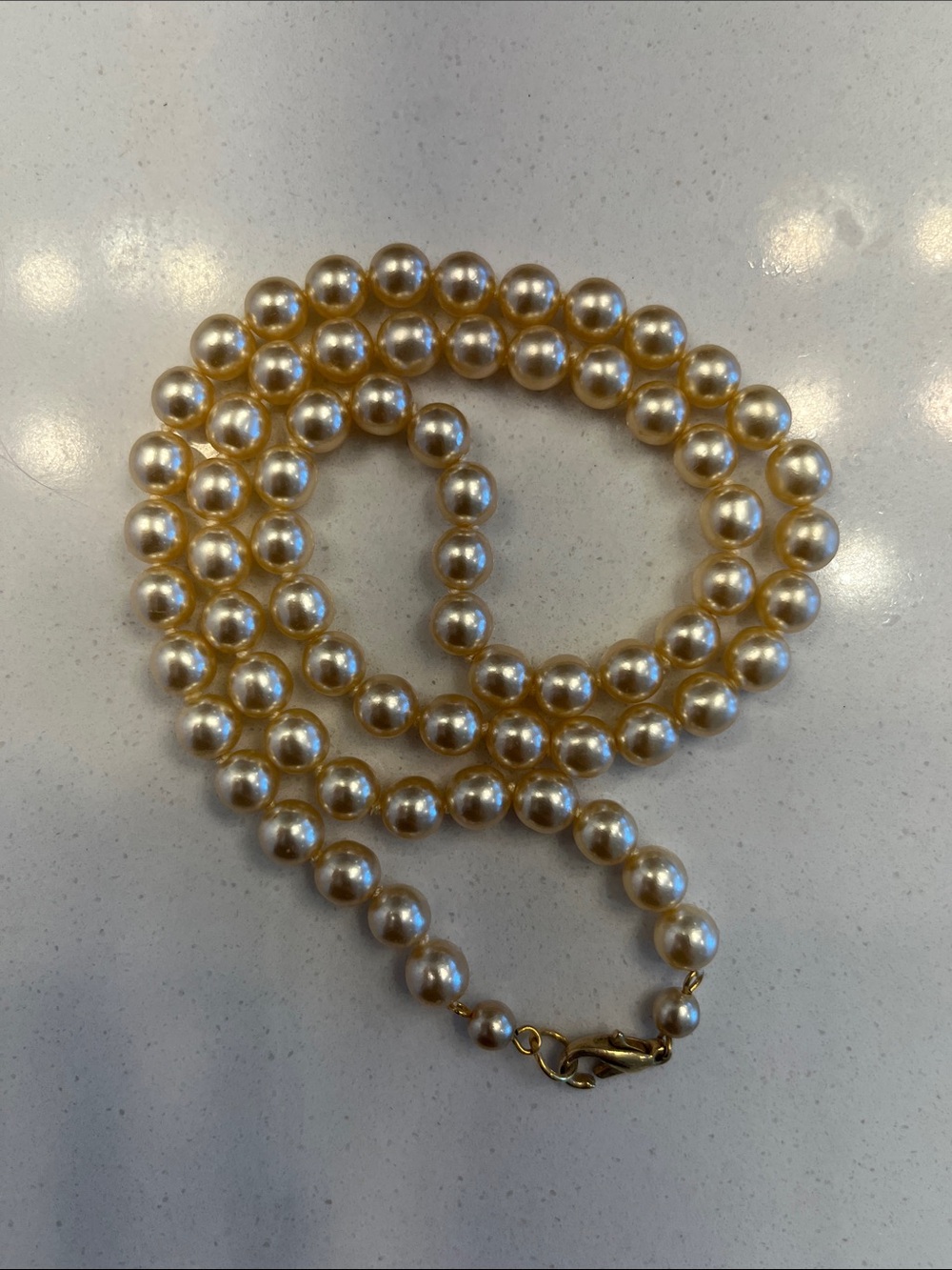 Lustrous Gold Pearl Strand Necklace - Women Jewelry